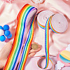 30M 3 Colors Rainbow Color Polyester Stripe Ribbons OCOR-TA0001-77-5