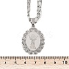 Oval with Virgin Pattern 201 Stainless Steel Pendant Necklaces for Men Women NJEW-K283-22P-3