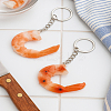 2Pcs 2 Colors PVC Shrimp Keychain KEYC-LP0001-67-1