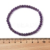 Natural Amethyst Round Bead Stretch Bracelets BJEW-L594-B08-3