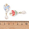 Handmade Porcelain & 304 Stainless Steel Pendants PALLOY-JF05559-3