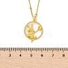 Brass & Acrylic Greek goddess Flat Round Pendant Necklaces NJEW-R018-01G-6