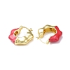 Enamel Flower Hoop Earrings EJEW-F306-08G-3