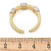 Brass Micro Pave Clear Cubic Zirconia Cuff Finger Rings for Women RJEW-B112-09GP-5