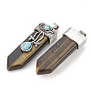 Natural Tiger Eye Pendants G-S292-05A-2