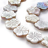 Electroplated Natural Freshwater Shell Beads Strands SHEL-N026-164-3