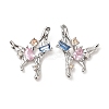 Colorful Cubic Zirconia Butterfly Stud Earrings EJEW-H092-04P-1