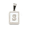 304 Stainless Steel Pave Natural White Shell Pendants STAS-S130-03P-S-1