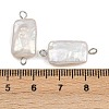 Natural Freshwater Pearl Keshi Pearl Rectangle Connector Charms STAS-D378-18P-3