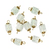10Pcs Transparent Crackled Glass Cube Connector Charms PALLOY-JF03945-4