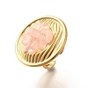 Natural Rose Quartz Chip Finger Rings for Women RJEW-R012-06G-02-2