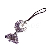 Natural Amethyst Moon with Chips Tassel Pendant Decorations G-L524-07R-B05-2