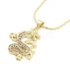 Brass Micro Pave Clear Cubic Zirconia Pendant Necklaces NJEW-Z035-05A-G-2