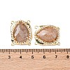 Brass Micro Pave Cubic Zirconia Multi-Strand Links with Natural Gemstone KK-Z096-03G-3