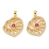 Brass Micro Pave Cubic Zirconia Pendants KK-Q809-04G-1