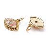 Brass Micro Pave Clear Cubic Zirconia Charms KK-C100-15G-A03-3