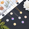30 Pcs 5 Colors PVD Vacuum Plating 304 Stainless Steel Textured Pendants STAS-UN0022-31-4