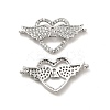 Brass Micro Pave Clear Cubic Zirconia Connector Charms KK-E068-VB343-1