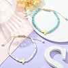 2Pcs 2 Style Natural Howlite & Synthetic Turquoise Braided Bead Bracelets Set BJEW-JB09464-02-2