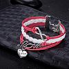 Love Sister & Infinity Leather Multi-strand Bracelets BJEW-BB15539-10