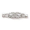 Rack Plating Brass Pave Clear Cubic Zirconia Fold Over Clasps KK-H447-14P-1