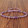 Natural Amethyst Heishi Beads Adjustable Braided Bracelets for Men Women BX7041-28-1