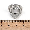 304 Stainless Steel Heart Adjustable Finger Rings for Women LS-RJEW-A074-07P-5