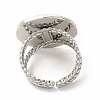 Non-Tarnish 304 Stainless Steel Sun & Moon Planet Open Cuff Ring for Women RJEW-B027-20P-5