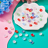 240Pcs 6 Colors UV Plating Acrylic Bead Cap OACR-TA0002-94-5