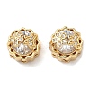 Brass Micro Pave Clear Cubic Zirconia Beads KK-H526-07G-1