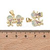 Brass Micro Pave Colorful Cubic Zirconia Pendants CU-CBA9AFC-01G-19-3