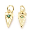 Brass Micro Pave Cubic Zirconia Pendants KK-P187-15B-G-2