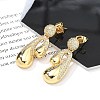 Rack Plating Brass Micro Pave Clear Cubic Zirconia Stud Earrings for Women EJEW-C125-21D-G-2