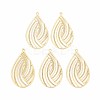 Rack Plating 304 Stainless Steel Filigree Pendants STAS-T057-30G-1