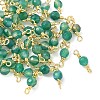 Dyed Natural Agate Faceted Round Connector Charms KK-C097-06G-02-1