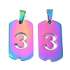 Ion Plating(IP) 304 Stainless Steel Pendants STAS-O127-A03-4