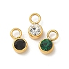 Ion Plating(IP) 304 Stainless Steel with Rhinestone Charms STAS-G351-13G-1