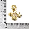 Brass Micro Pave Cubic Zirconia European Dangle Charms KK-Z102-21G-3