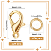 400Pcs Zinc Alloy Lobster Claw Clasps FIND-SP0001-33G-2