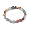 Natural Flower Amazonite Stretch Beaded Bracelets BJEW-K213-C17-1