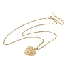 304 Stainless Steel Rhinestone Pendant Necklaces for Women NJEW-B150-01G-02-4