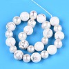 Natural Howlite Round & Natural Cultured Freshwater Pearl Grooved Potato Beads Strands PEAR-N019-08-3
