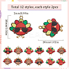 24Pcs 12 Styles Thanksgiving Day Cute Printed Alloy Pendants ENAM-SC0005-20-2