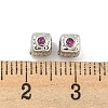 Brass Micro Pave Cubic Zirconia Beads KK-G490-18P-02-3