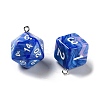 7Pcs 7 Styles Opaque Resin Polyhedral Dice Pendants Set RESI-A029-01O-2