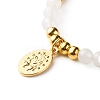 Round Natural White Jade Braided Bead Bracelet for Girl Women BJEW-JB06864-03-6