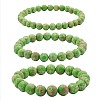 3Pcs 3 Size Synthetic Imperial Jasper Round Beaded Stretch Bracelets Set BJEW-SW00064-28-2