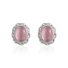 304 Stainless Steel Cat Eye Stud Earrings for Women OW6871-2-1