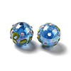 AB Color Transparent Crackle Acrylic Round Beads OACR-A013-04B-1