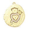 Brass Micro Pave Clear Cubic Zirconia Pendants ZIRC-P085-23G-1